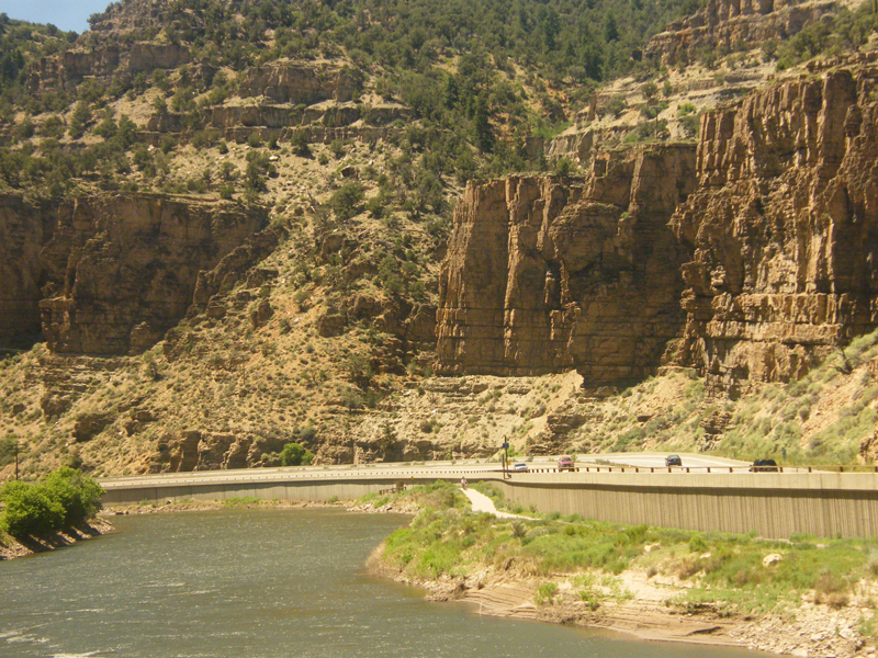 there is a bike trail along the entire section of the interstate.